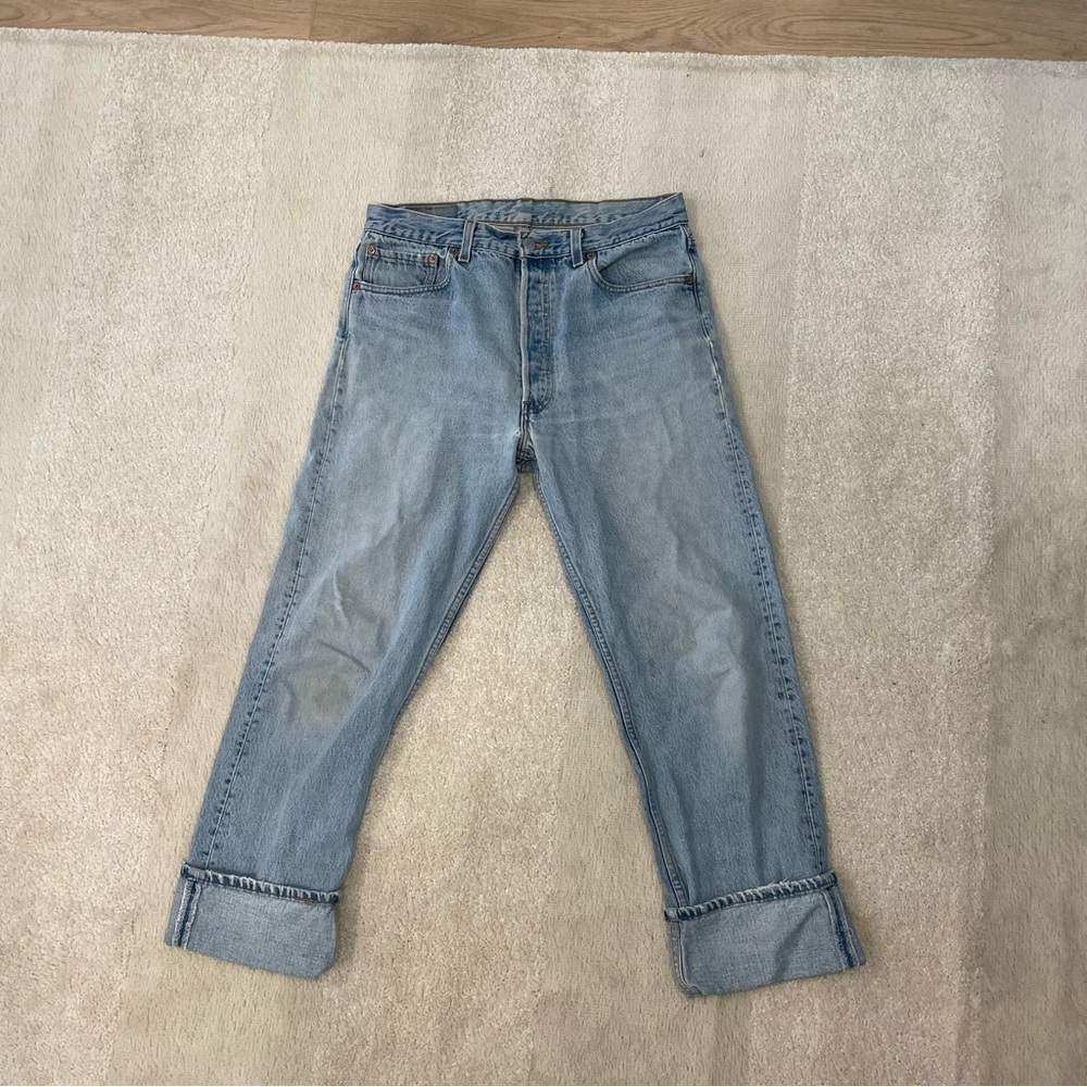 LEVI'S Men's 501 Straight Leg Jeans Size 34X30 In Light Blue